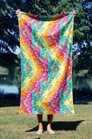 Prosop de plaja, Astacura, Geometric Mozaic 70, 70x130 cm, 70% poliester/30% poliamida, Multicolor