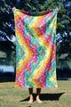 Prosop de plaja, Astacura, Geometric Mozaic 70, 70x130 cm, 70% poliester/30% poliamida, Multicolor