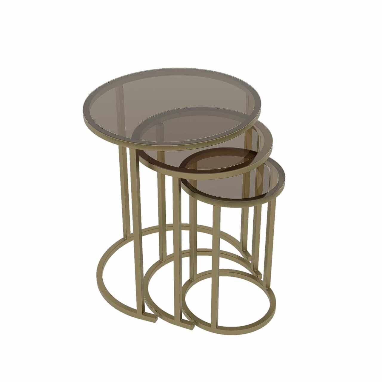 Set masute 3 piese, Hanah Home, Milas 3, Antic / Bronz — imaginea 3