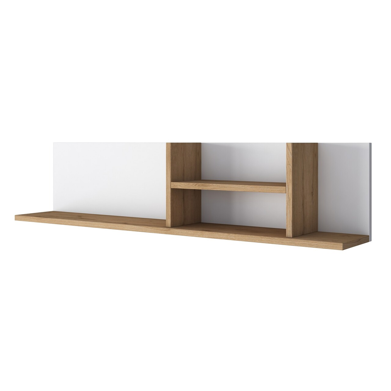Raft de perete, Rani, AE103, 120x25x19.8 cm, PAL, Alb/Maro - 2 | YEO