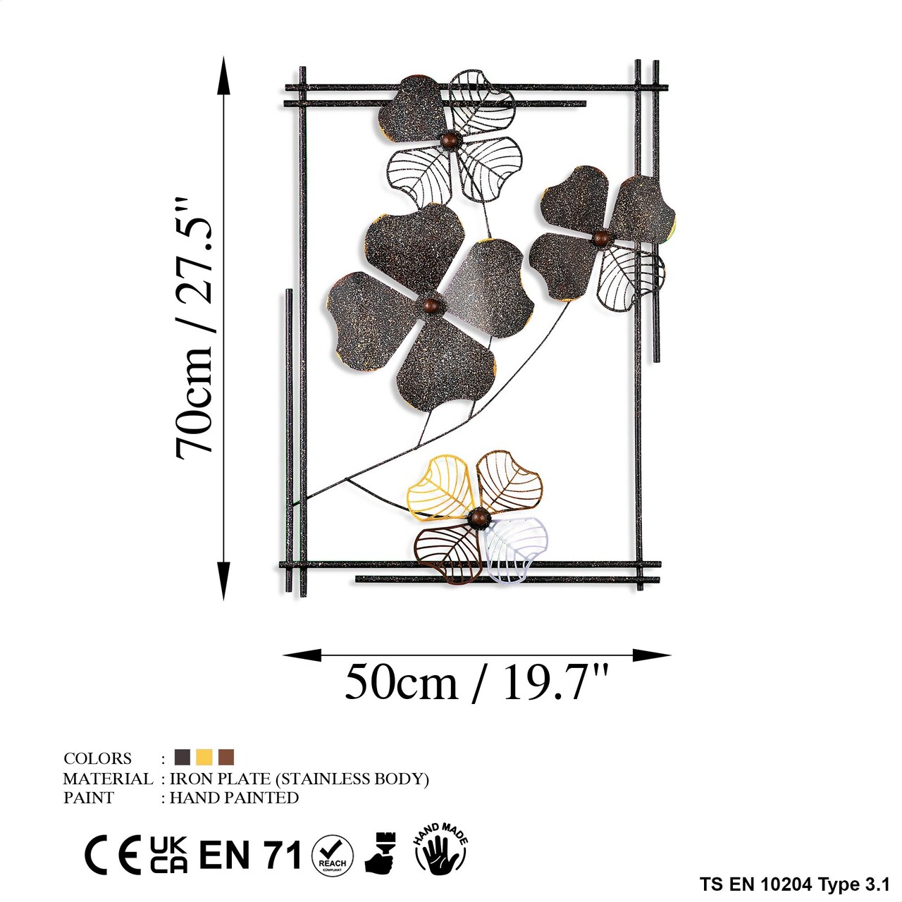 Decoratiune de perete, Shannan 2, Dimensiuni: 50 x 70 x 4 cm, Multicolor - view 7