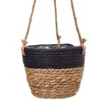 Ghiveci suspendabil, Creaciones Meng, 20x16 cm, stuf, natural/negru
