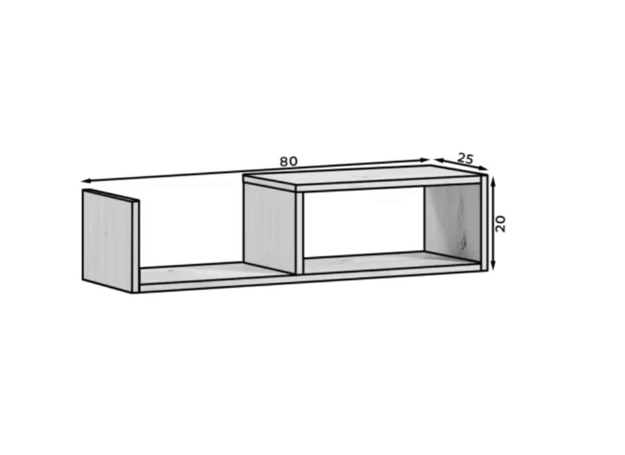 Raft de perete ELTAP, Vellia, 80x25x20 cm, PAL/PVC, stejar