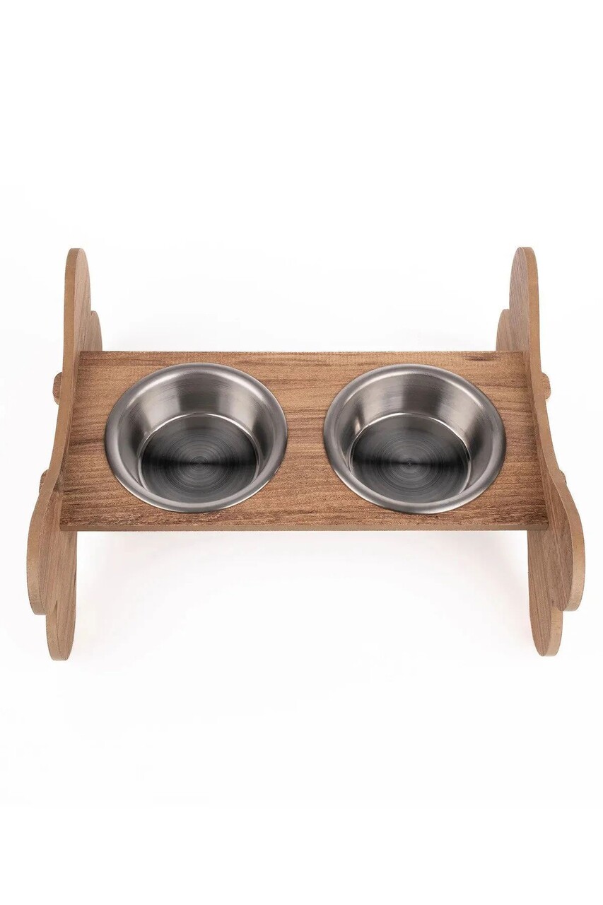 Bol pentru hrana animale de companie, Paws &amp; Whiskers, Apvm7, MDF , Multicolor - imagine 3