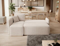 Coltar extensibil stanga 3 locuri ELTAP, Hadson, 206x150x89 cm, lemn/poliester, bej deschis