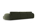 Coltar panoramic extensibil 5 locuri, Tonale, Cosmopolitan Design, 362x149x88 cm, tesatura chenille, verde