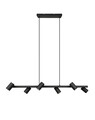 Lustra Marley, TRIO, 115x18x150 cm, 35W, 6x GU10, metal, negru mat