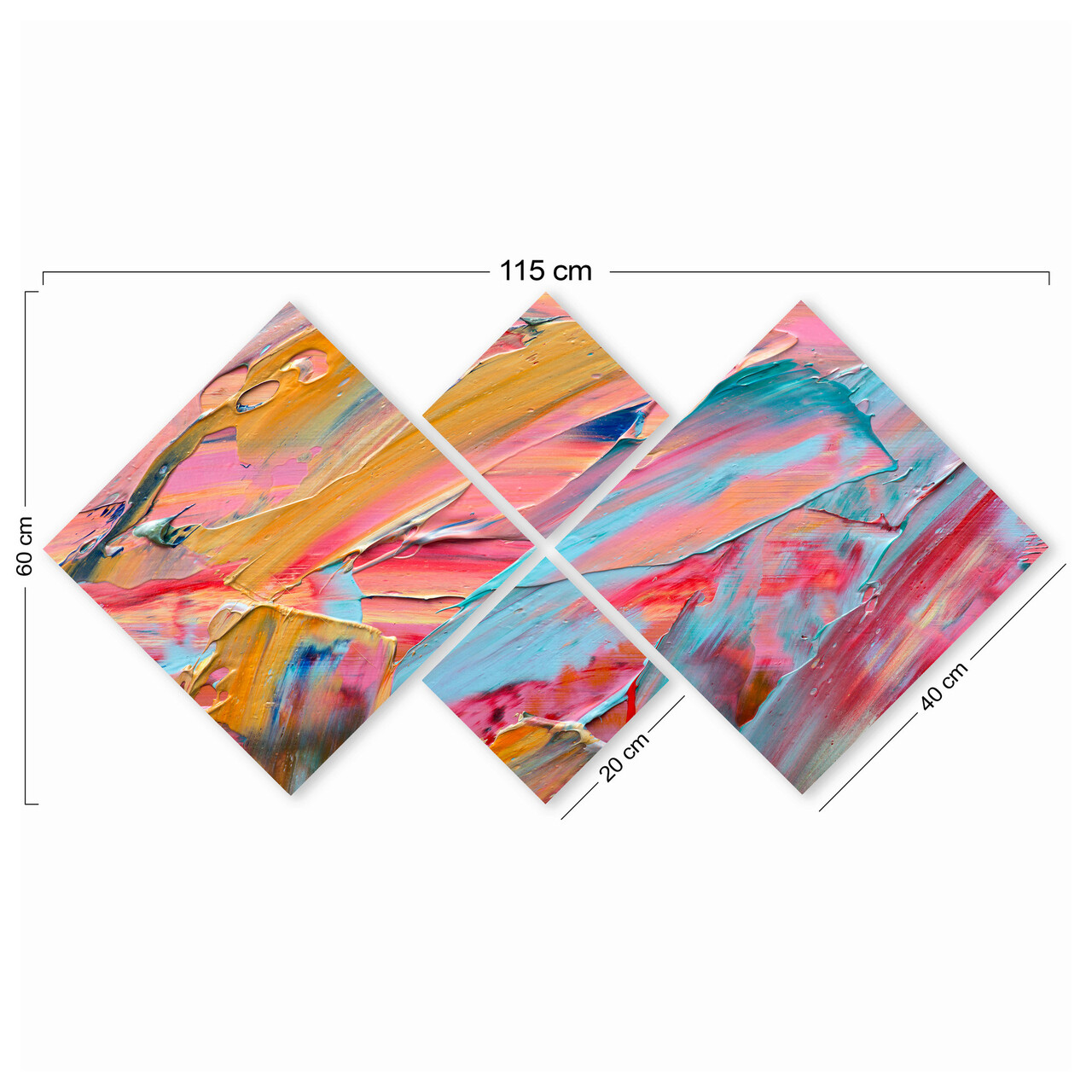 Set 4 tablouri decorative, 4MDF197416079, MDF, Imprimat UV, Multicolor