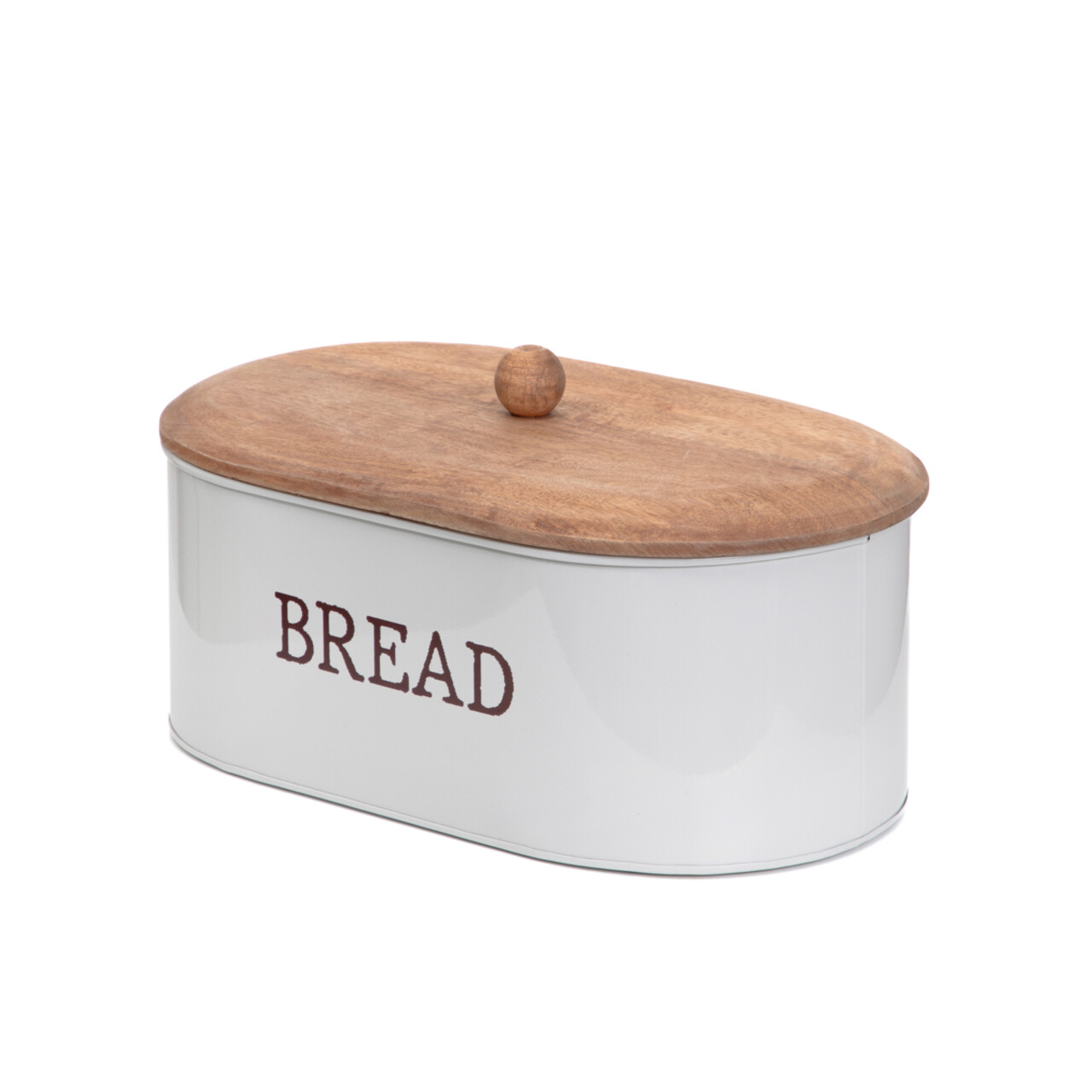 Cutie pentru paine Conti, Homla, 35x19x13 cm, inox/lemn, gri/natur - imagine 3