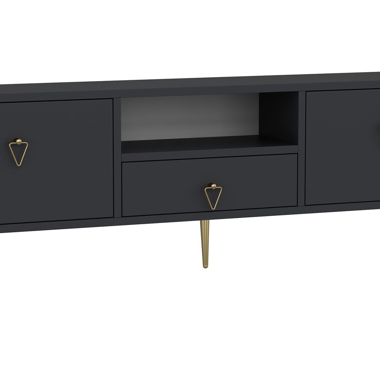 Comoda TV, Hanah Home, 1306-DROP-1, 140x45x30 cm, PAL , Antracit / Aur - view 6