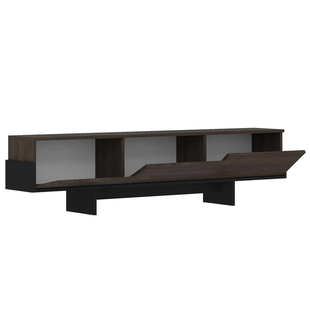 Comoda TV, Hanah Home, Hege, 180x44.6x30 cm, PAL, Nuc / Negru - view 6