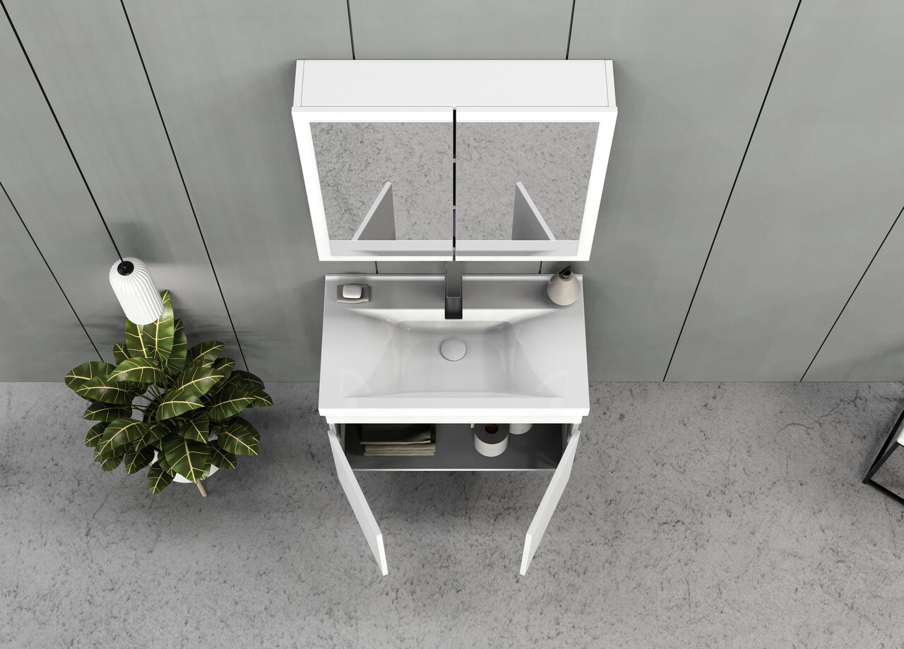 Set mobilier de baie (2 piese), Hanah Home, Foresta 80, Alb mat - view 6