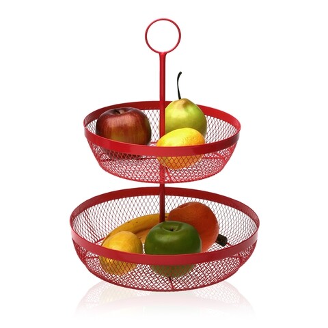 Cos cu 2 niveluri pentru fructe Versa, Ø28.5 x 38 cm, otel