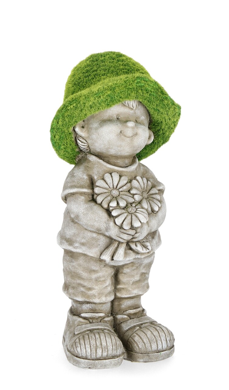 Decoratiune de gradina Boy, Bizzotto, 19.5 x 42.5 cm, magneziu