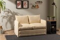 Canapea extensibilă cu 2 locuri, Futon, 859FTN2872, Metal , Crem