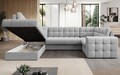 Coltar extensibil stanga 5 locuri ELTAP, LT-84MO, Blewett, 299x198x82 cm, lemn/poliester, gri deschis