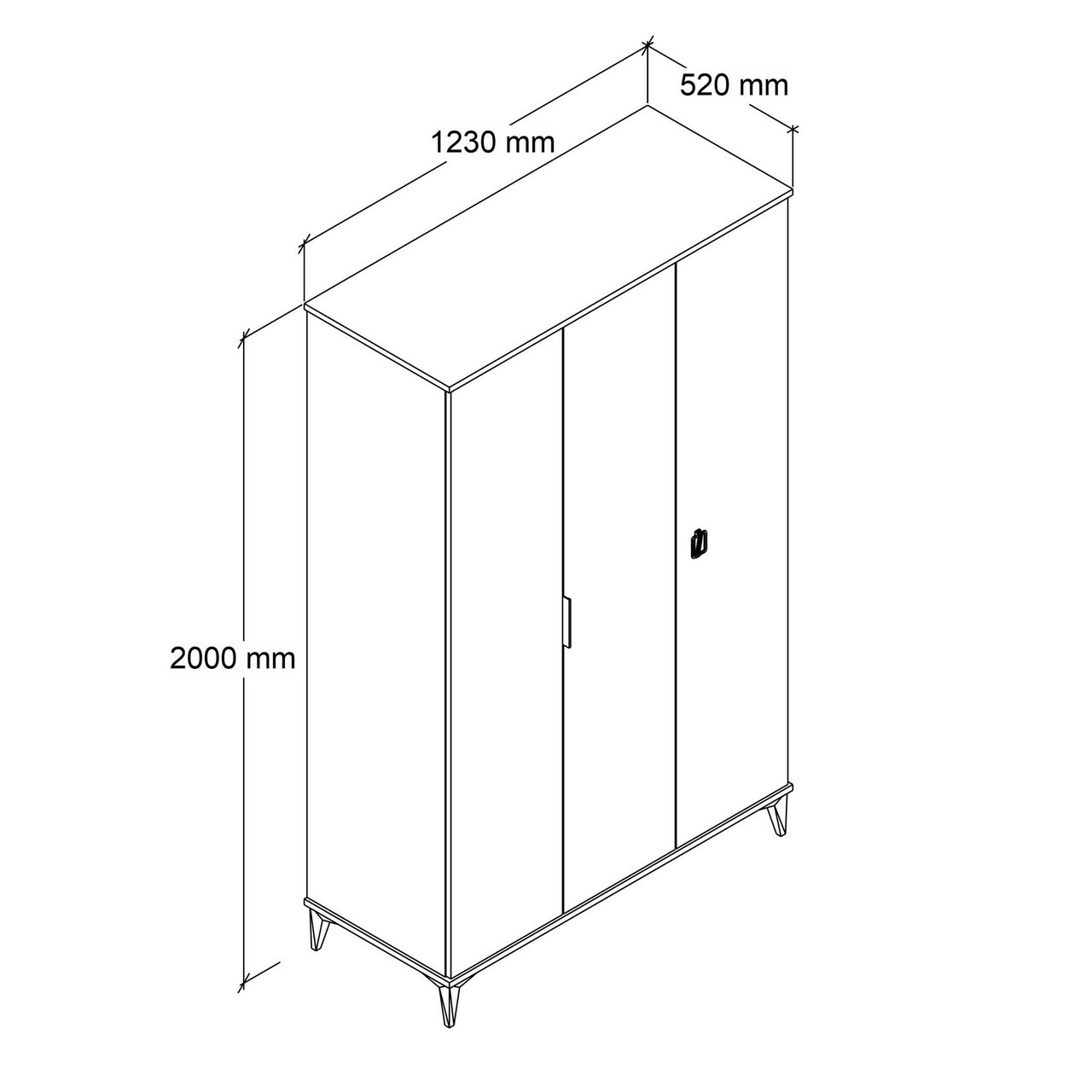 Dulap pentru haine, Hanah Home, Neva 6304, PAL, Stejar / Alb — imaginea 5