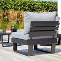 Set mobilier pentru exterior, 4 piese Alora, 235x235x65 cm, aluminiu/poliester, negru/gri