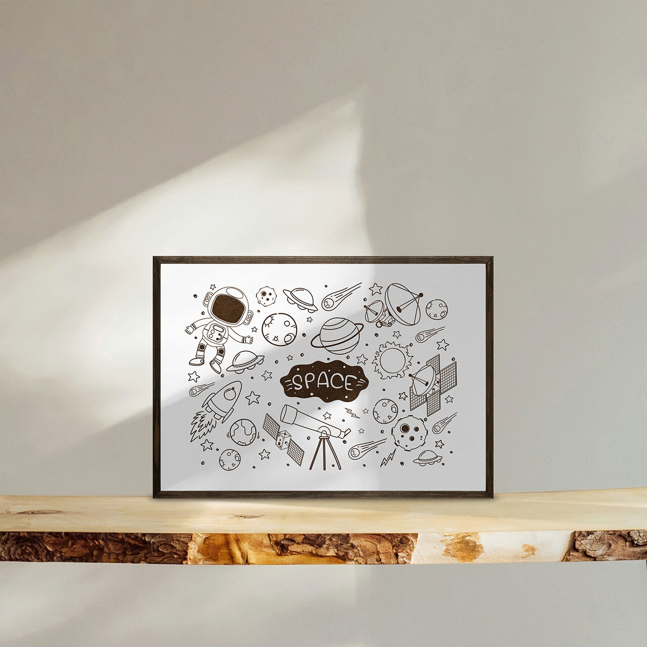 Tablou decorativ TD127 Lemn Desenat manual Natural