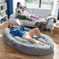 Perna de podea pentru relaxare Human Dog Bed XXL, InnovaGoods, 190 x 140 x 25 cm, poliester, gri