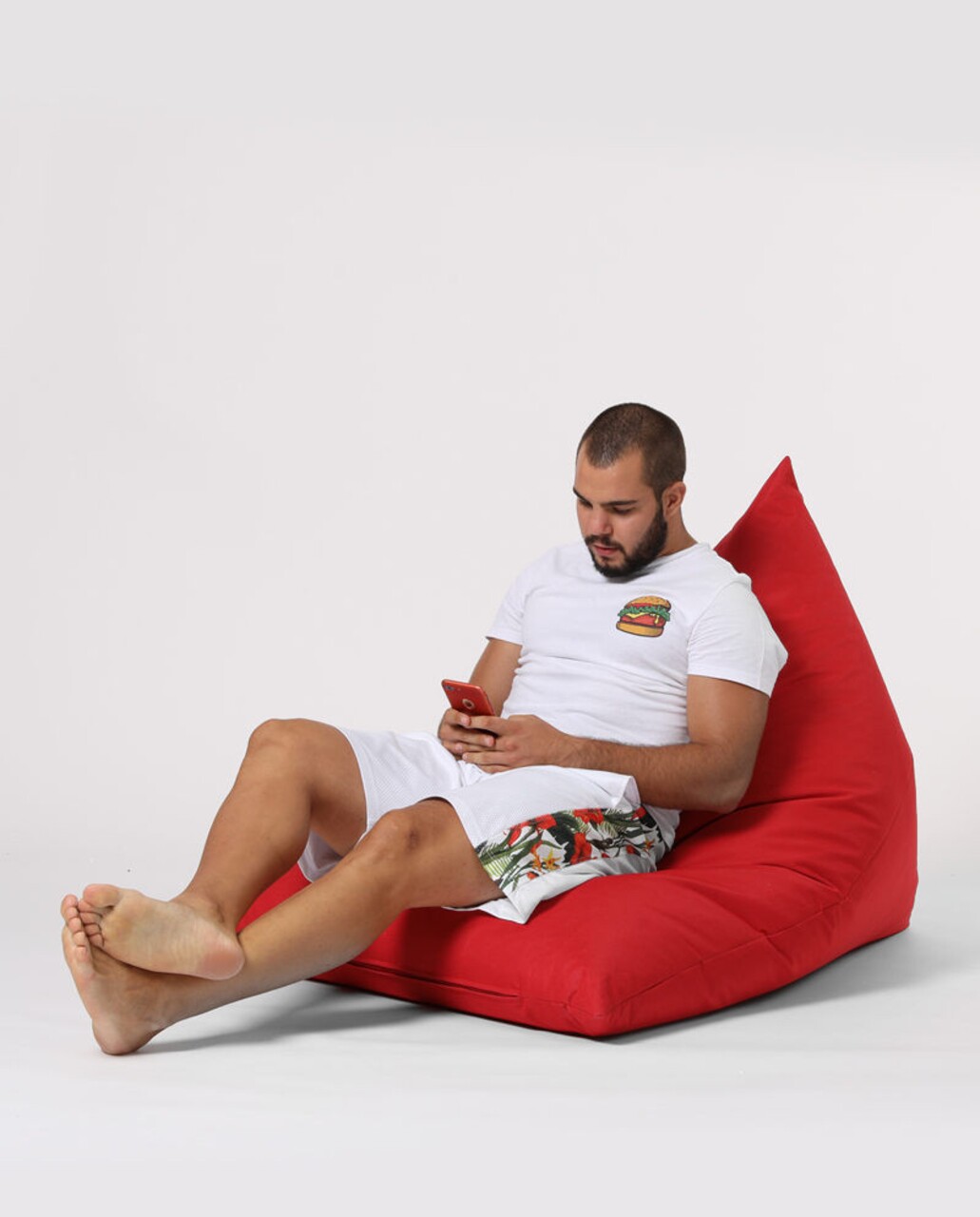 Fotoliu Puf, Bean Bag Ferndale, Pyramid Bed, 145 Cm, Poliester Impermeabil, Rosu