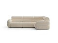 Coltar dreapta 5 locuri, Neo, Micadoni Home, 295x210x83 cm, tesatura Chenille Silencio, bej deschis