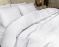 Lenjerie de pat dubla Hotel Linnen White, Primaviera Deluxe, 3 piese, 200x220/260 cm, bumbac satinat, alb