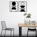 Set 2 decoratiuni de perete, Geometrical 2, Tanelorn, 86x52 cm, metal