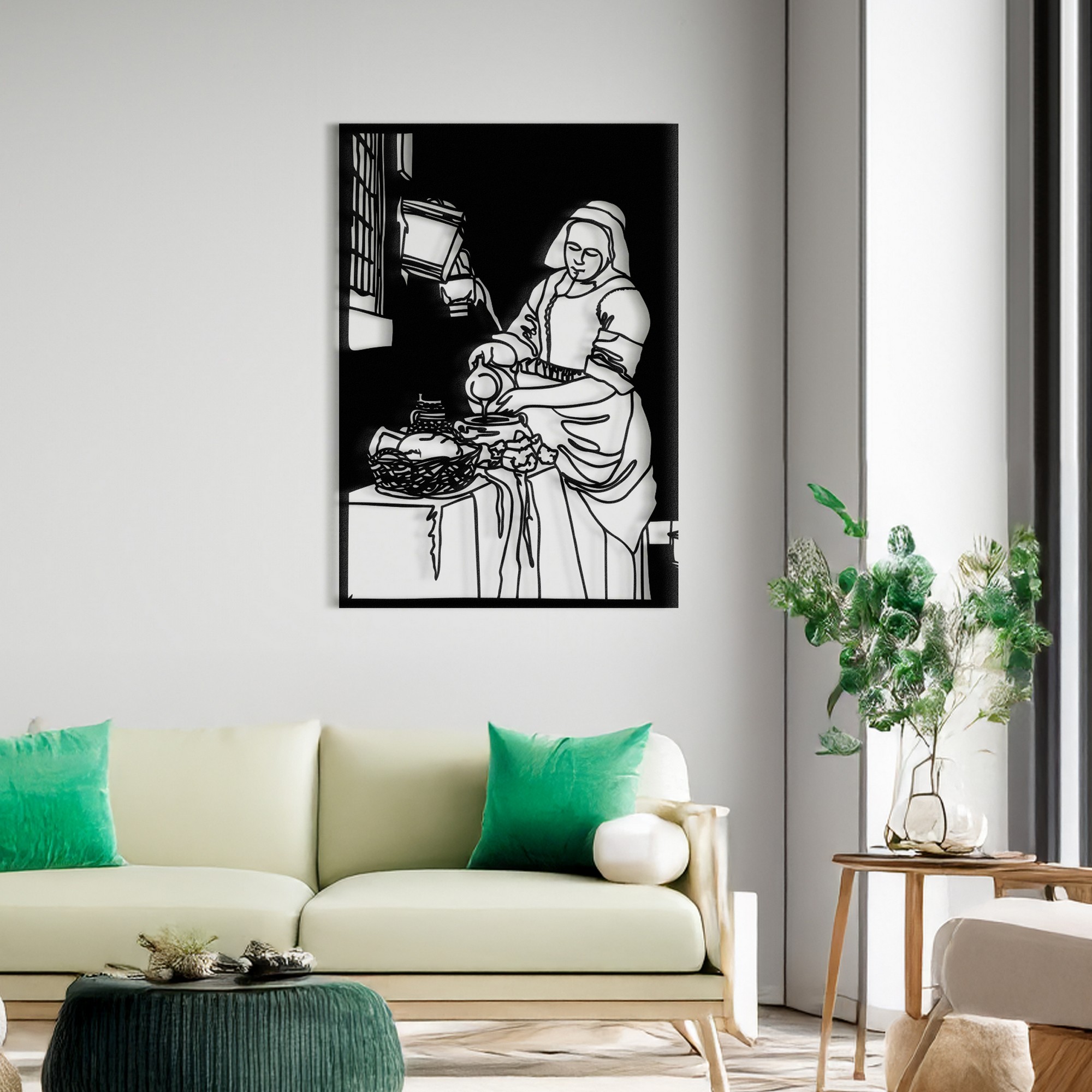 Decoratiune de perete, RT-AWD-034, Dimensiuni: 58,5 x 41 cm, Negru