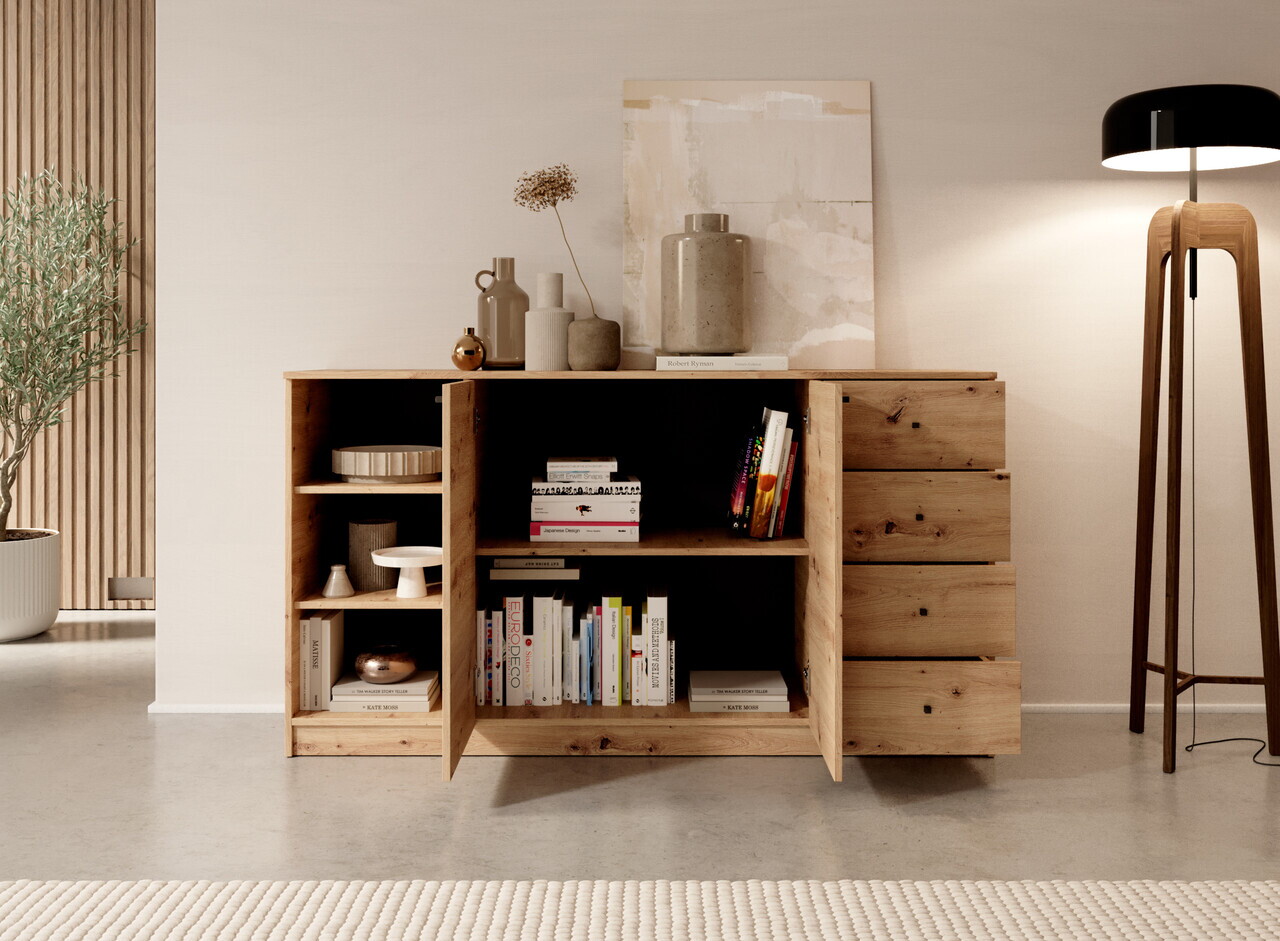 Comoda ADRK, Evi II, 160x40x87 cm, PAL laminat, artisan — imaginea 2