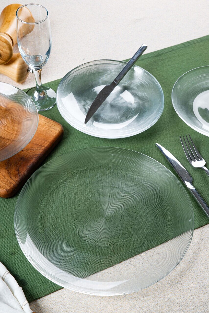 Set platouri servire desert, Hermia, 858CMR1904, Sticla, Farfurie de servire: 25 cm (1 bucată), Transparent — imaginea 6
