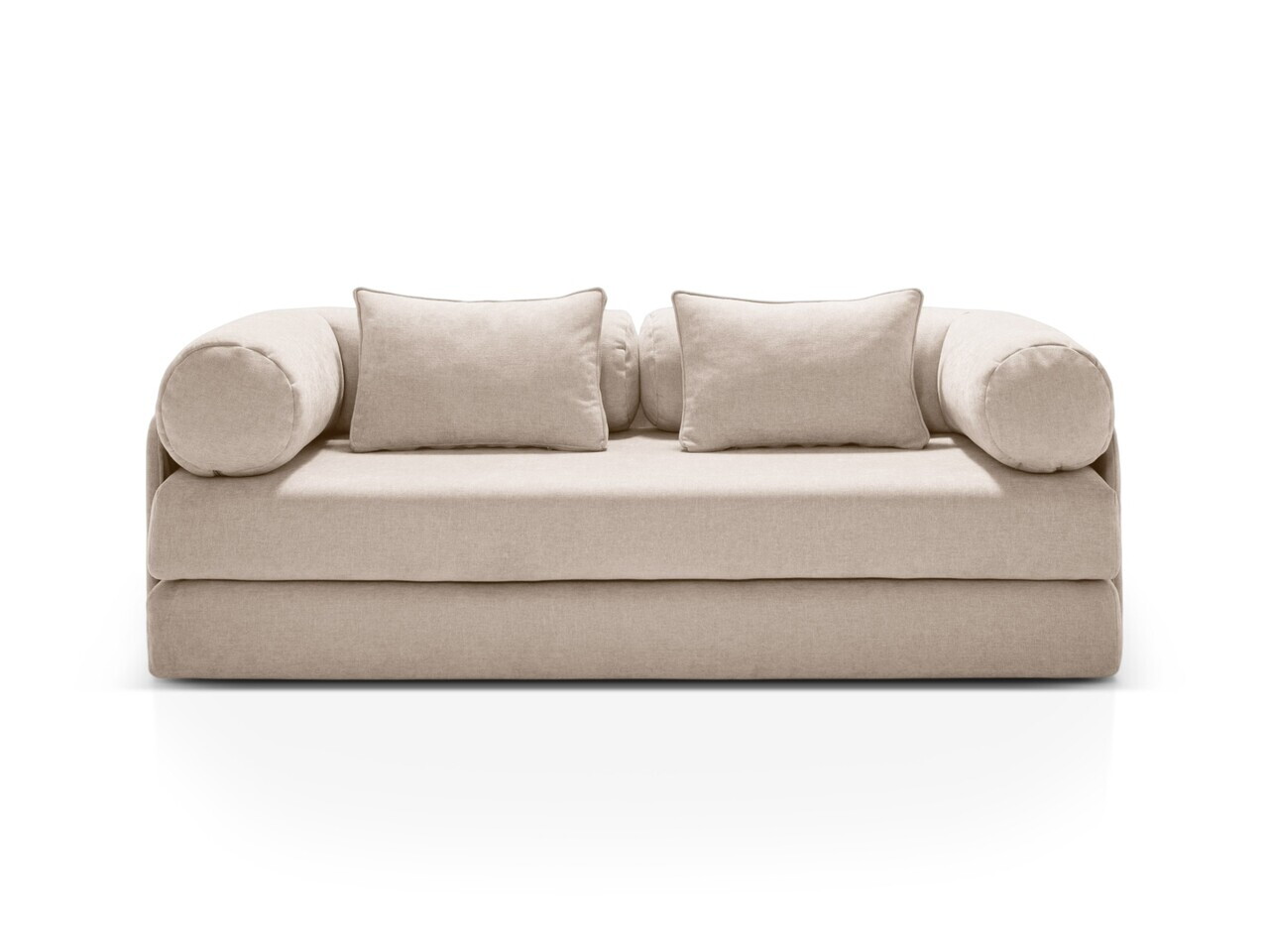 Canapea extensibila 3 locuri, Dreamy, Micadoni Home, 206x95x70 cm, tesatura structurata, bej