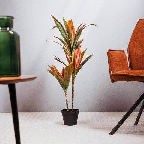 Planta artificiala Tropical Zone, Homla, 14x13 cm / 90 cm, plastic, multicolor