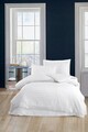 Lenjerie de pat pentru o persoana, Water Yollu Saten - White, EnLora Home, 70% bumbac/30% poliester