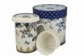 Cana cu infuzor Alaska, Duo, 320 ml, portelan, albastru