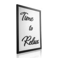 Tablou decorativ, Time to Relax, Dimensiune: 20 x 25 cm, Alb/Negru