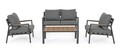 Set mobilier pentru gradina / terasa 4 piese, Ernst, Bizzotto, gri carbune