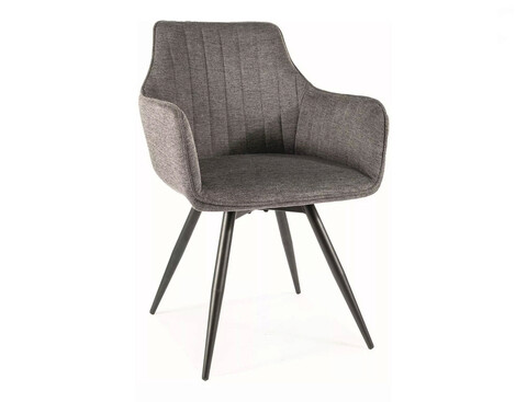 Scaun rotativ Ballo Brego, Signal, 56x45x84 cm, textil/otel, gri inchis/negru
