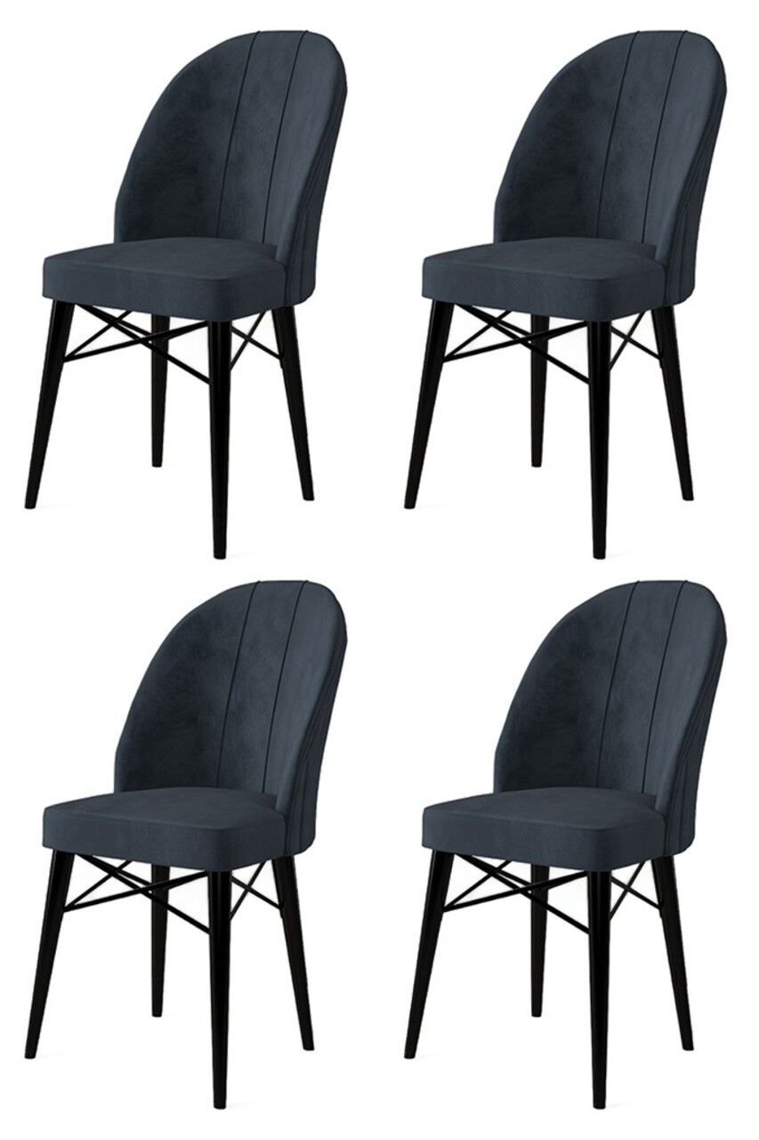 Set de scaune, Charlotte, Ritim, Metal, Antracit / Negru