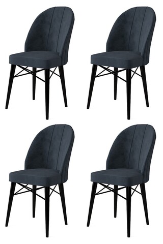 Set de scaune, Charlotte, Ritim, Metal, Antracit / Negru