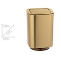Cos de gunoi pentru cosmetice, Wenko, Auron, 5.5 L, 25.5 x 17.2 x 17.2 cm, plastic, auriu