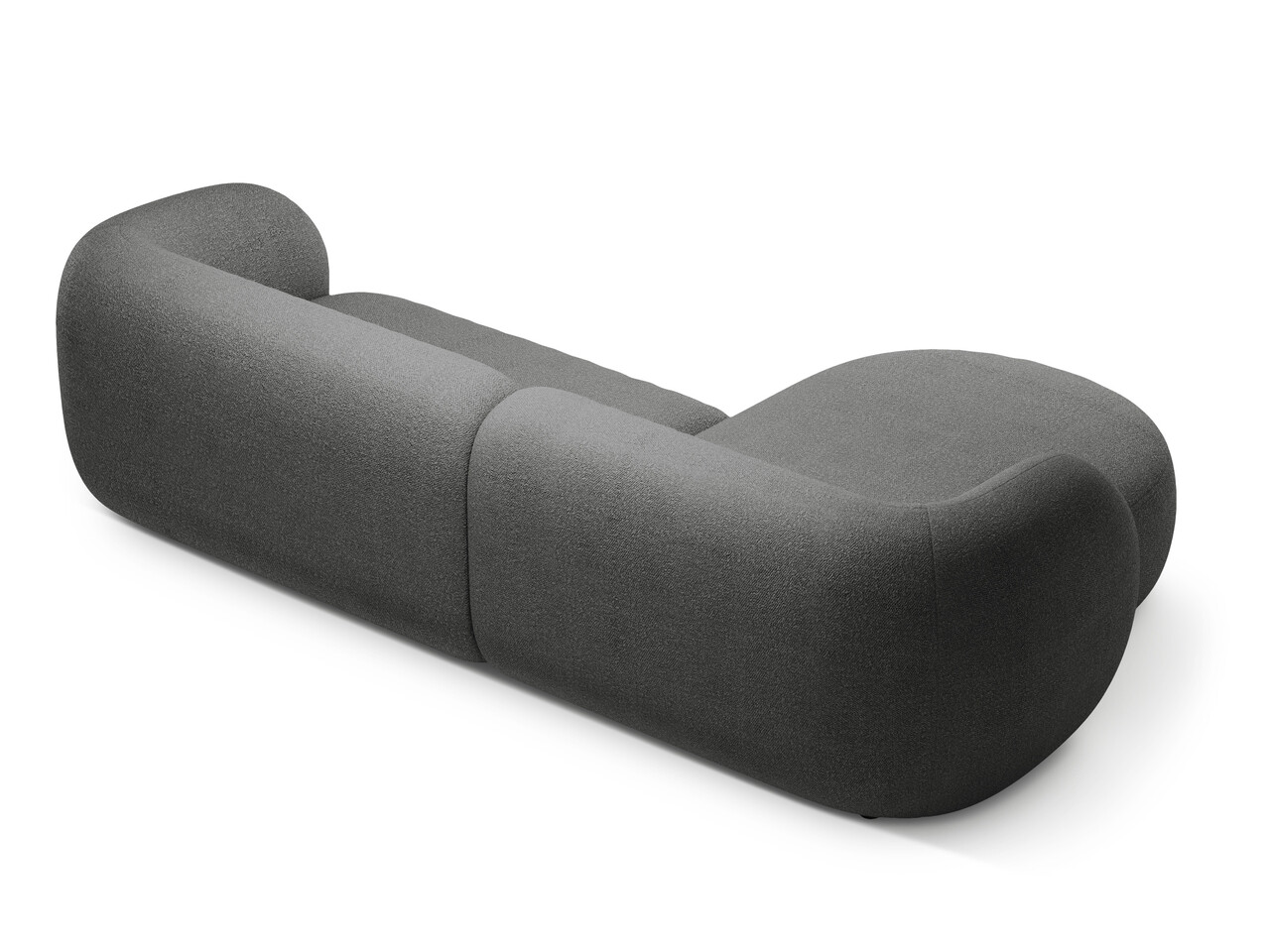 Coltar stanga 3 locuri, Kate, Micadoni, 285x176x76 cm, tesatura boucle, gri inchis - 2 | YEO