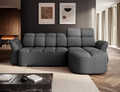 Coltar extensibil dreapta 3 locuri ELTAP, Beneth, 301x185x115 cm, lemn/poliester, gri inchis