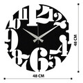 Ceas de perete, Enzoclock - S001, metal, 48 x 48 cm, negru