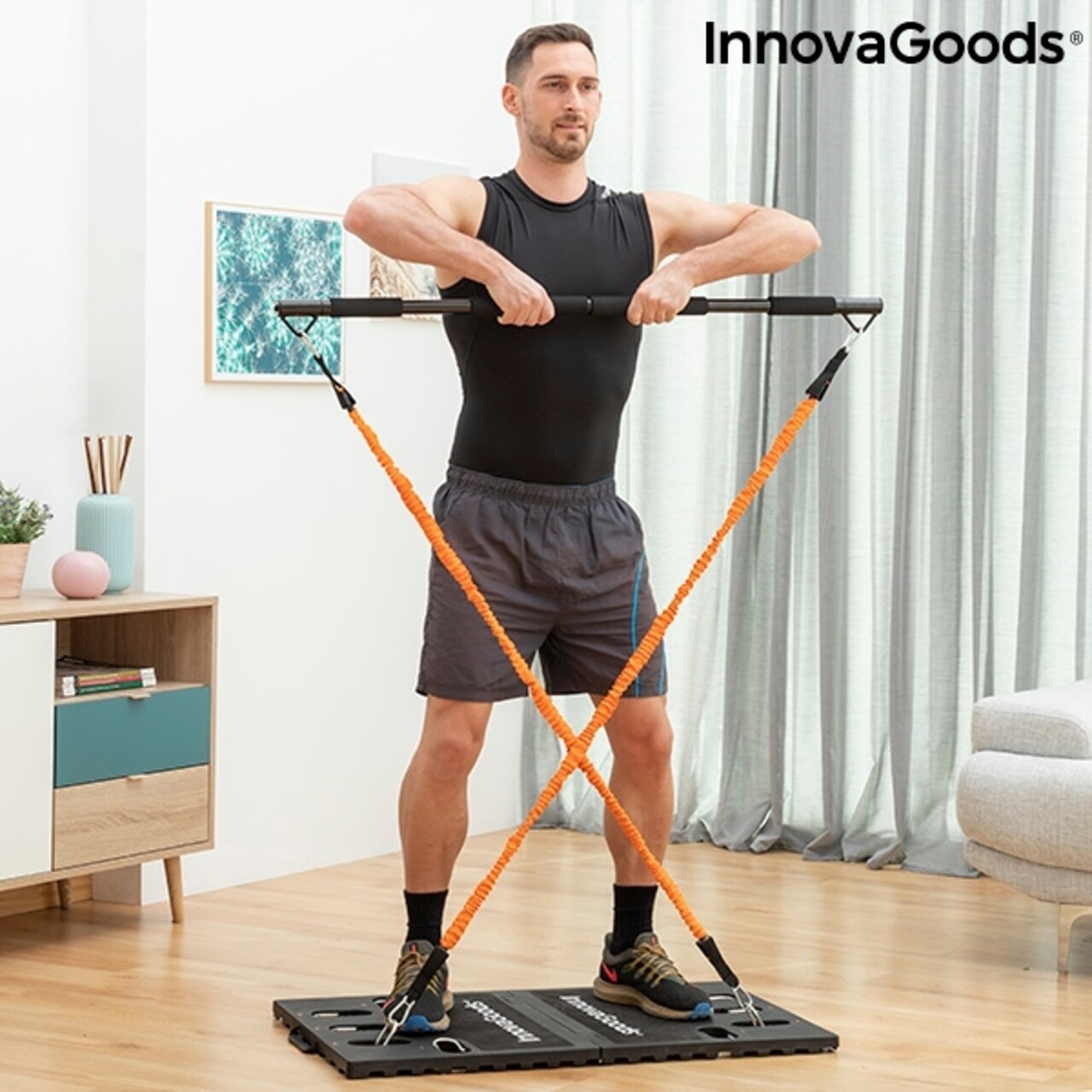 Sistem complet de antrenament portabil cu ghid de exercitii Gympak Max InnovaGoods, 87x51x3 cm