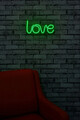 Decoratiune luminoasa LED, Love, Benzi flexibile de neon, DC 12 V, Verde