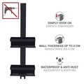 Etajera suspendata pentru baie cu 2 rafturi Bribano Duo, Wenko, 23x18x71 cm, inox, negru