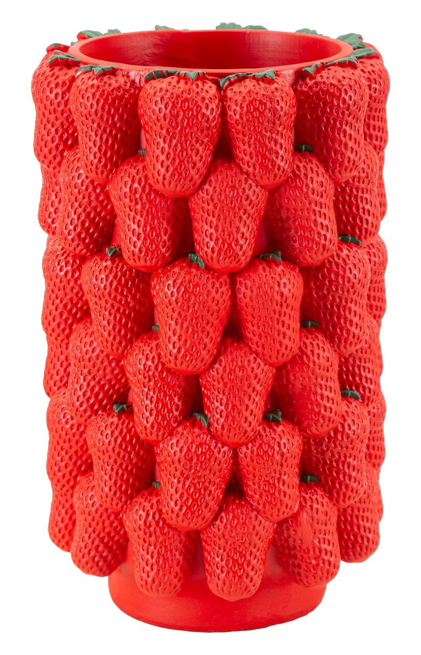 Suport ghiveci Strawberry, Mauro Ferretti, 20x32 cm, polirasina, rosu