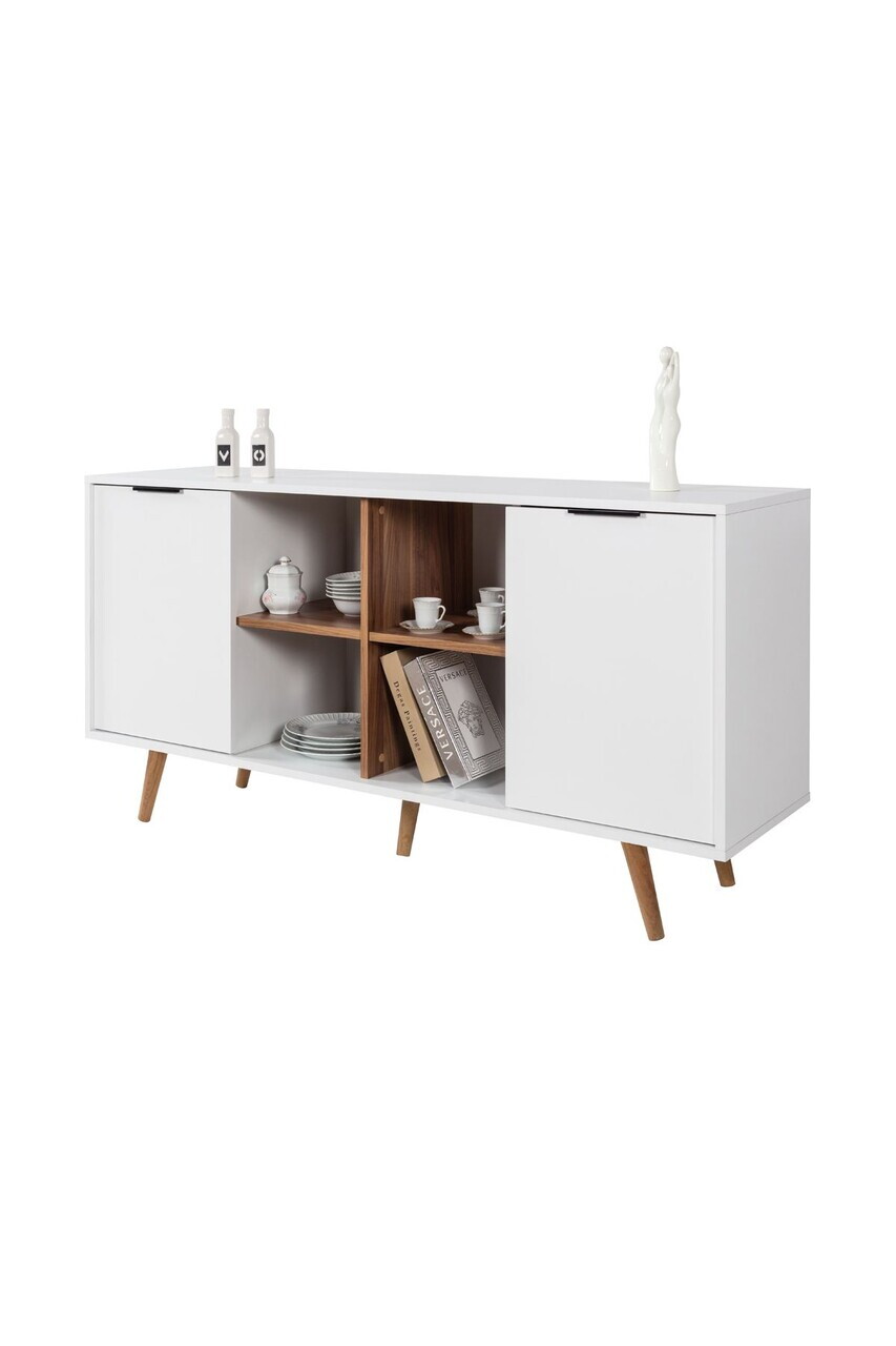 Consola, Hanah Home, Sina 4618, 160x82x44 cm, PAL, Alb/Maro — imaginea 4