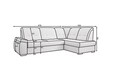 Coltar extensibil dreapta 3 locuri ELTAP, RT-04GO, Sado, 272x192x95 cm, lemn/poliester, gri deschis
